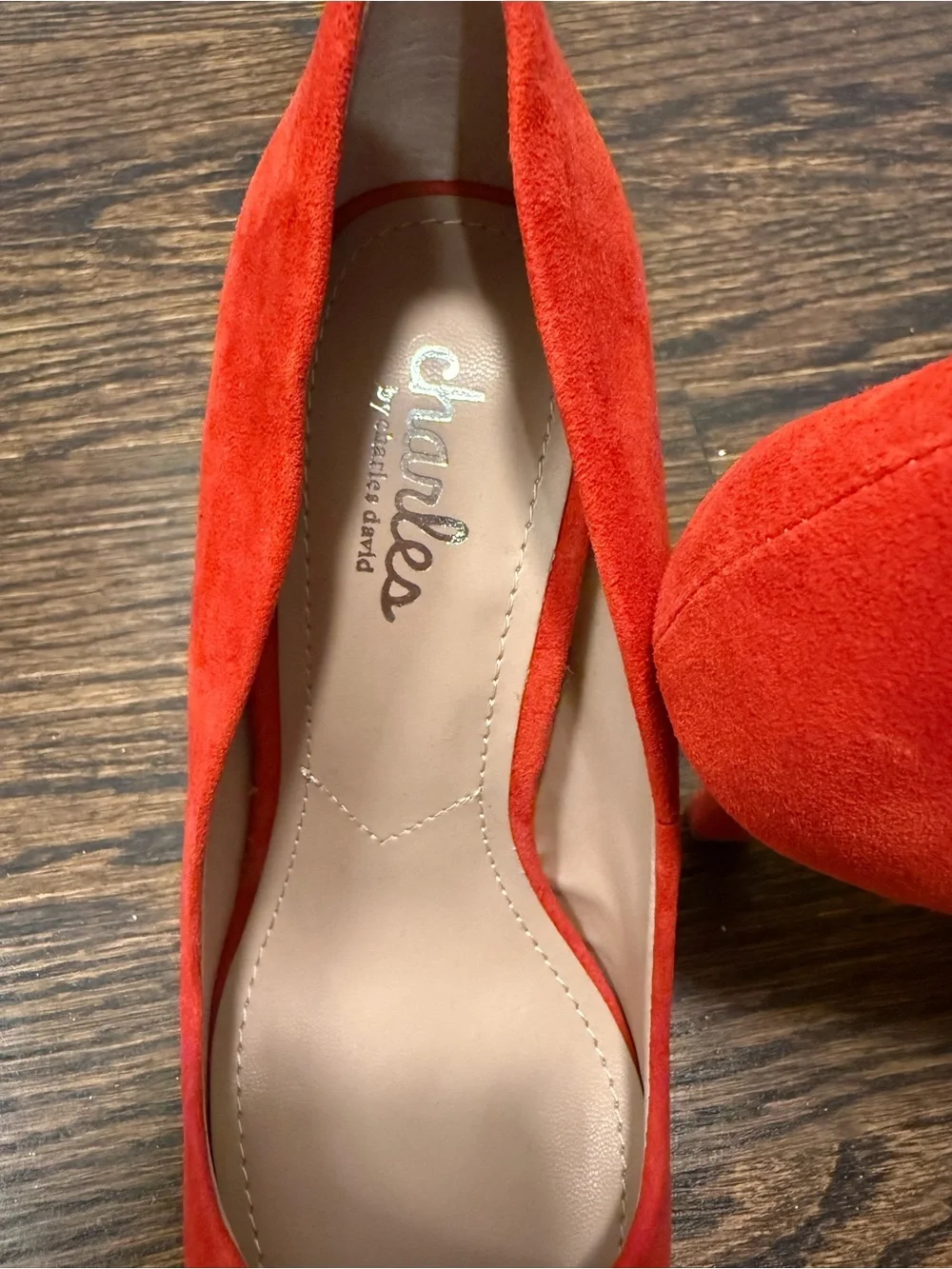 Charles by Charles David Red Suede Pointed-Toe Stiletto Pumps